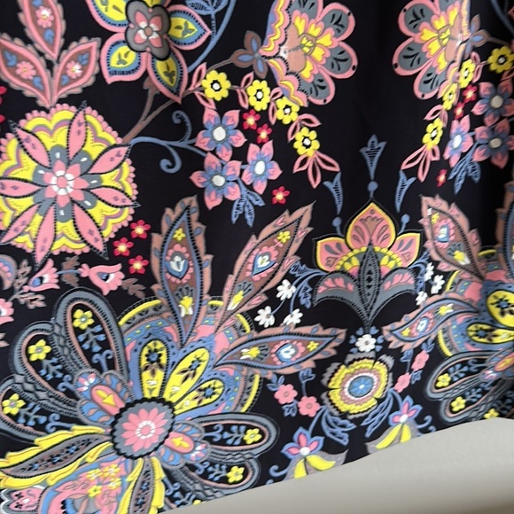 Loft Navy Blue Bold Medallion Paisley Floral Shift Dress - Picture 5 of 8